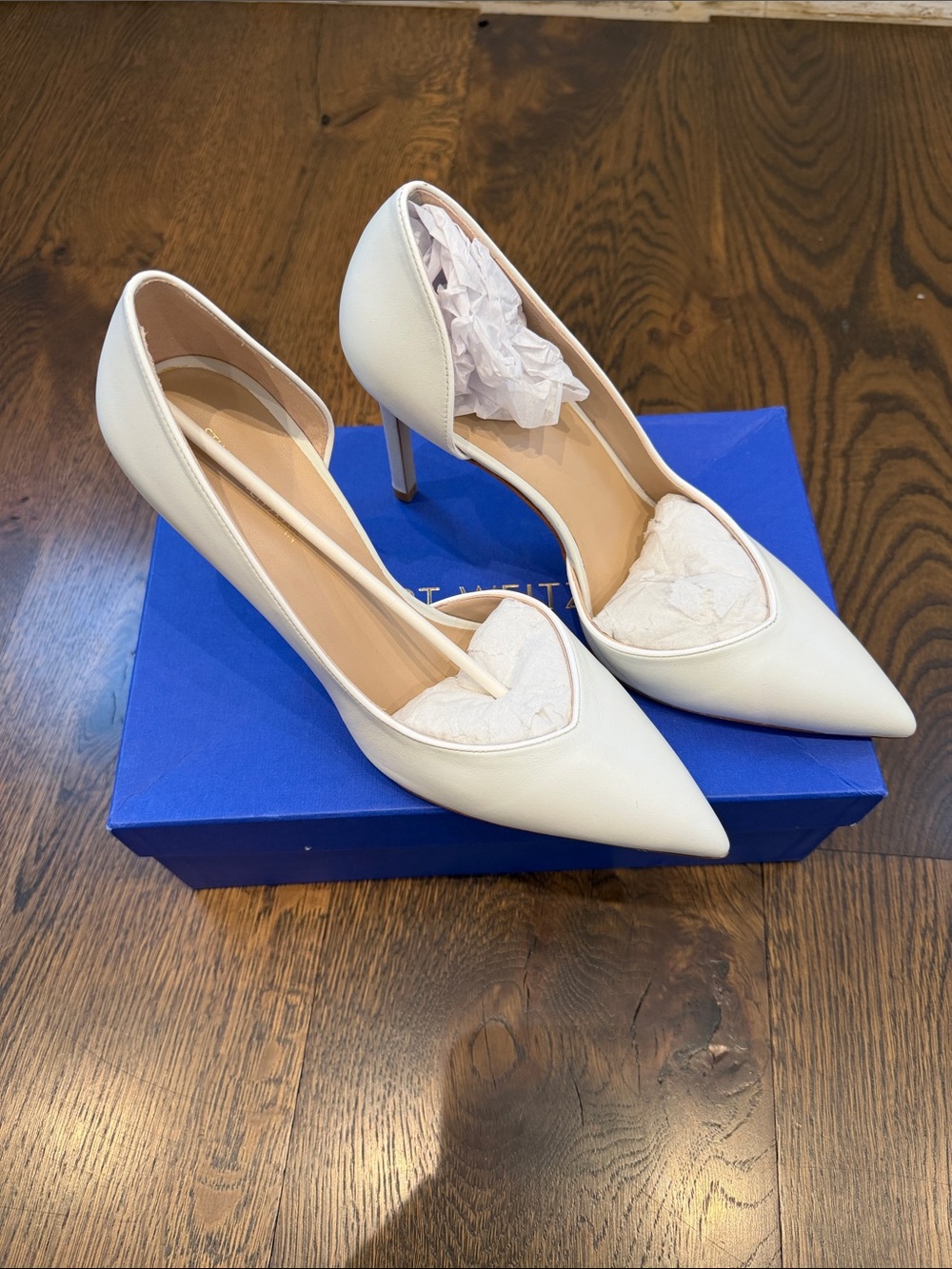 Stuart Weitzman Women's Ivory Pointed Toe Stiletto Pumps